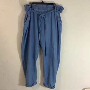 Street Blue Elastic waist mom denim pants plus 3X